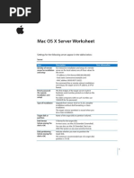 Mac OS X Server 10.4 Worksheet