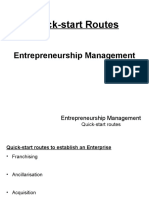 Quick Start Routes For Entrepreneurship Management