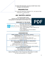 Prospectus Analysis of Abc Taxtiles Limited