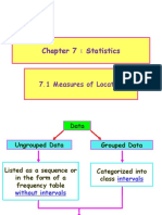 Chapter 7: Statistics: 7.1 Measures of Location