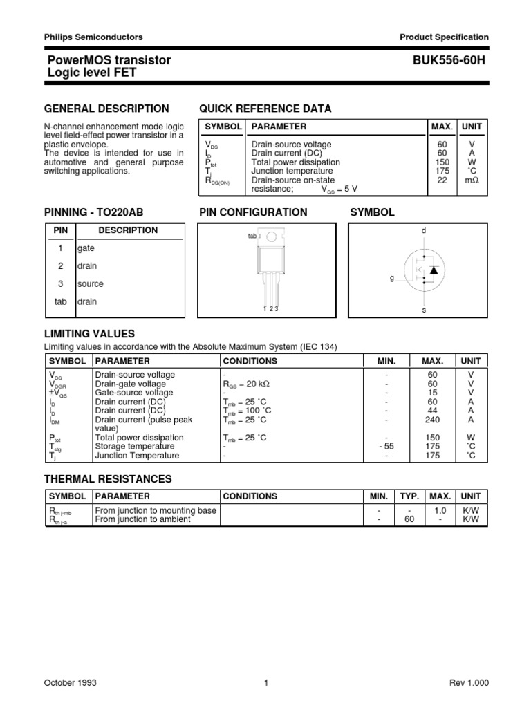 BUK556 datasheet Field Effect Transistor Electrical Engineering