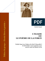 2319868 L Iliade Ou Le Poeme de La Force