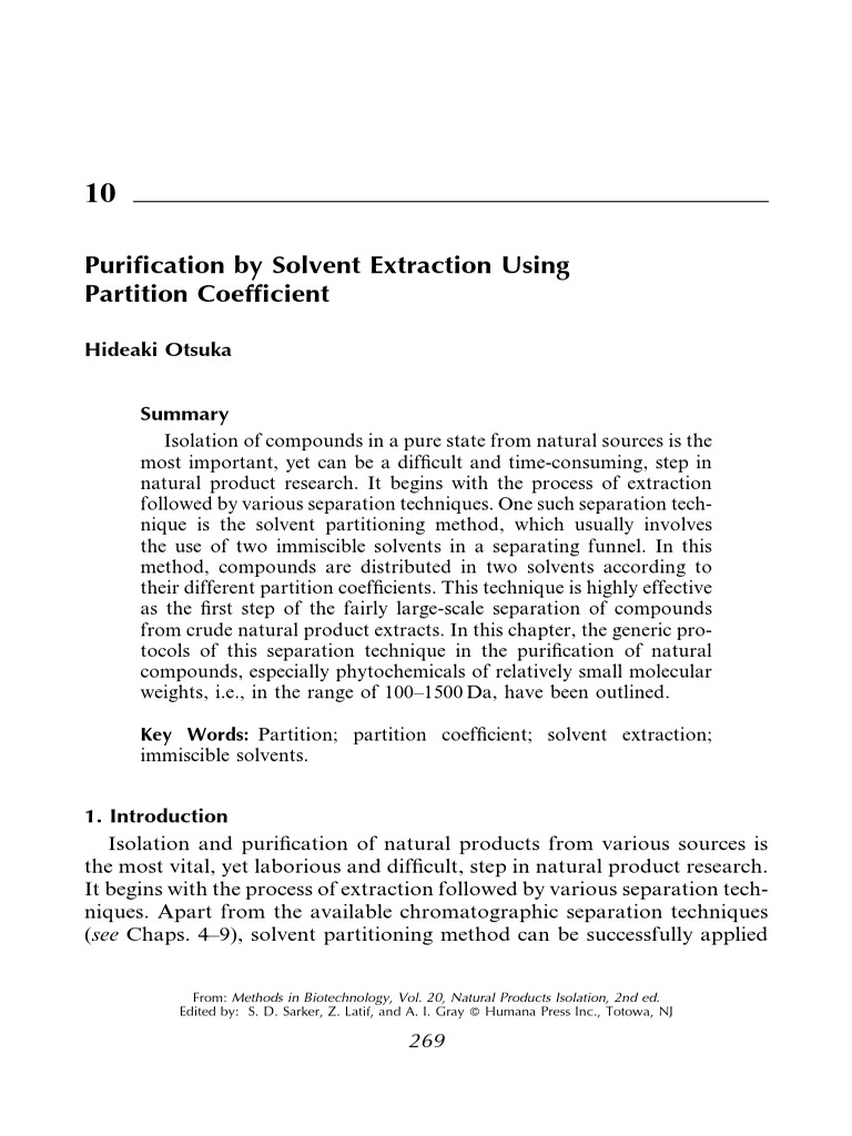 Partition Extraction | PDF | Solubility | Natural Products
