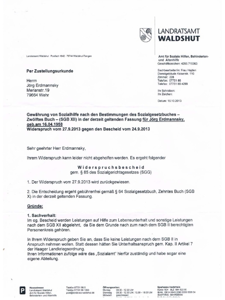 06.Zurueckweisung Des Widerspruchsbescheid Zur HLKO