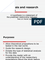 Hypothesis and Research Question