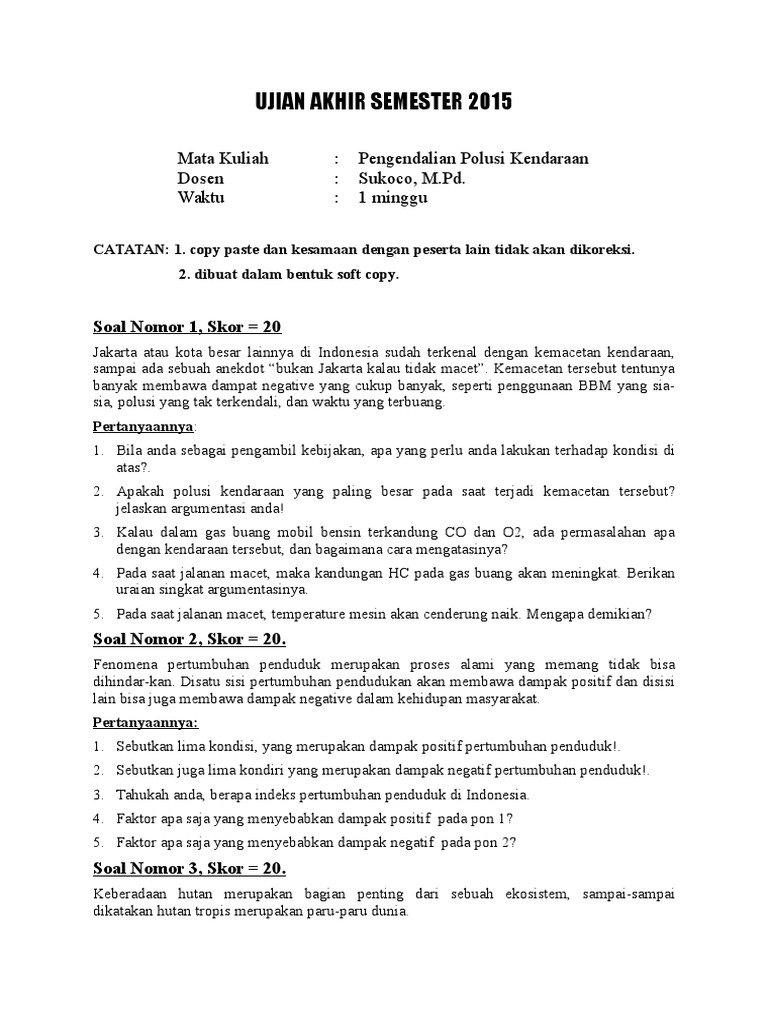 Soal Ppk Ujian 2015