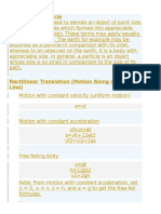 Kinematics: Motion of A Particle