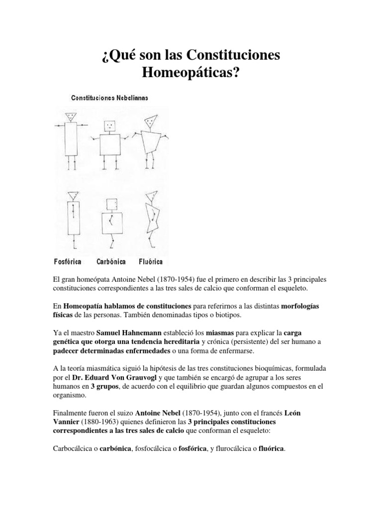 Tipos de Constituciones Homeopáticas | PDF | Homeopatía | Diente humano