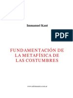 Immanuel Kant - Fundamendación de La Metafísica de Las Costumbres