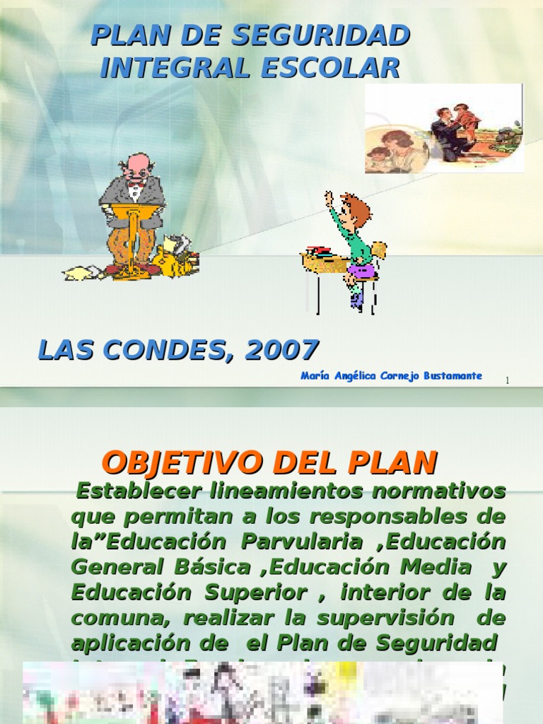 Plan de Seguridad Integral Escolar | PDF | Defensa Civil | Evaluación