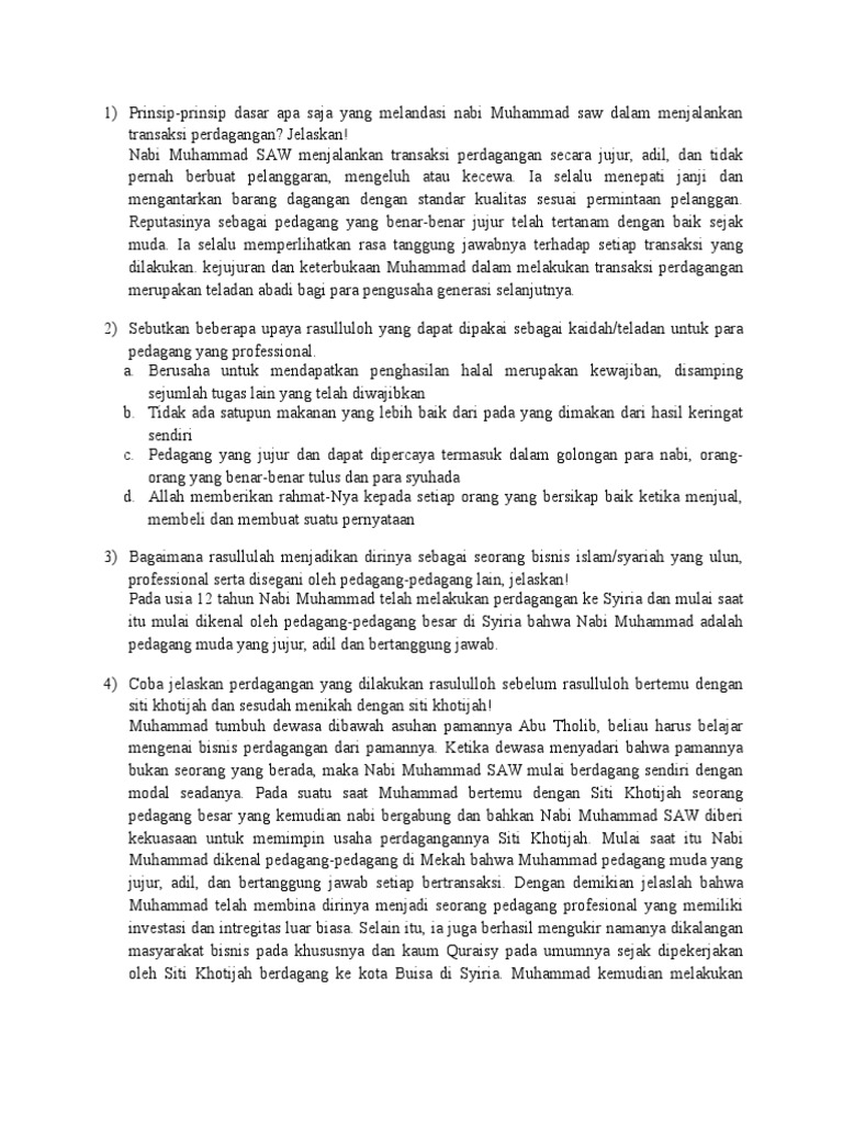 Soal Etika Bisnis Islam Pdf