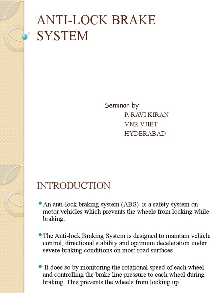 Understanding Anti-Lock Brake Systems | PDF | Anti Lock Braking System ...