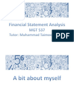 Introduction to Financial Statements and Ratio Analysis