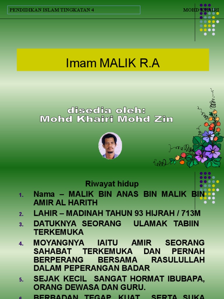Biografi Imam Malik R.A. dan Sumbangannya | PDF