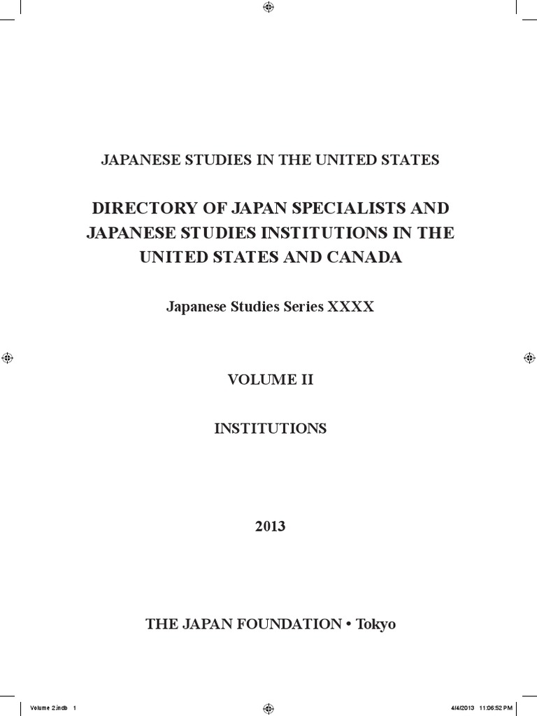 Japanese Studies in The United States PDF Libraries Japan