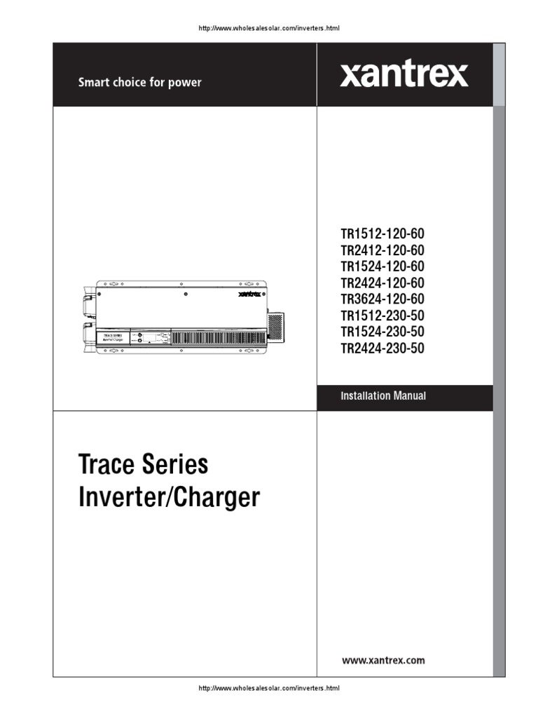 Xantrex Trace Inverter Manual | PDF | Electrical Wiring | Battery Charger