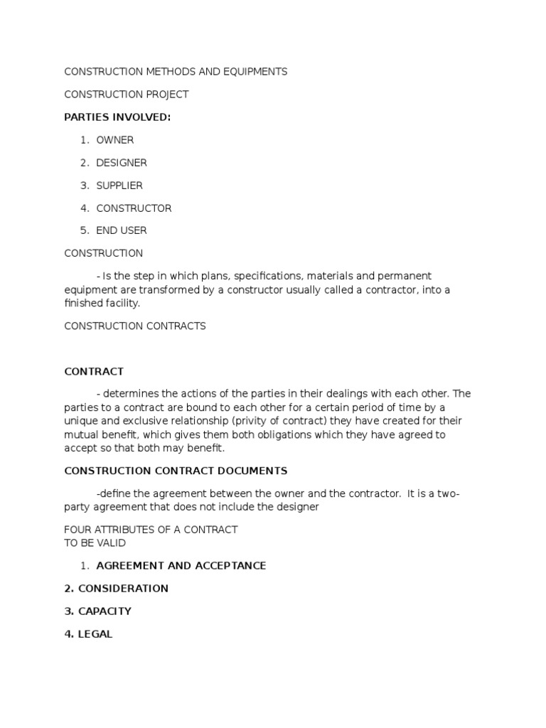 Construction Methods and Equipment PDF Business Economies