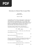 Derivation of A Discrete-Time Lowpass Filter: Finn Haugen Finn@techteach - No