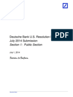 Deutsche Bank U.S. Resolution Plan July 2014 Submission Section 1: Public Section