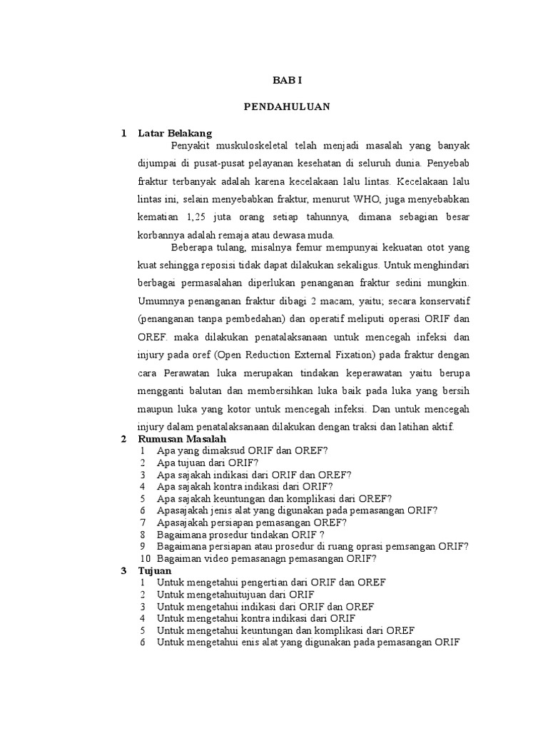 Penanganan Fraktur: ORIF dan OREF | PDF | Sains & Matematika