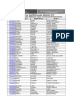 Proceso de Admisión 2010 - Fase Ii Instituciones y Escuelas de Educación Superior Formación Docente