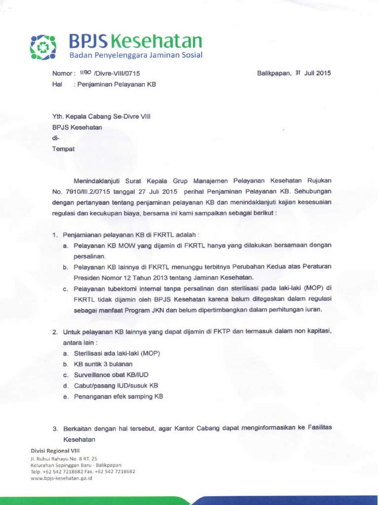 Penjaminan Pelayanan KB PDF | PDF