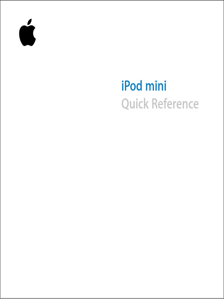 Ipod Mini Quick Reference | PDF | I Pod | Menu (Computing)