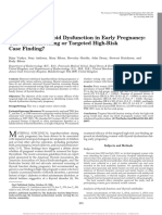 Detection of Thyroid Dysfunction in Early Pregnancy