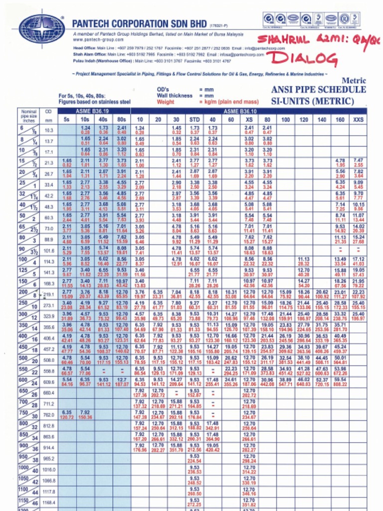 ansi-pipe-schedule