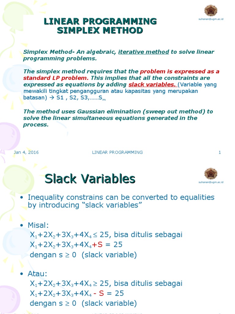 Linear Programming Simplex Methode | PDF | Teaching Methods & Materials