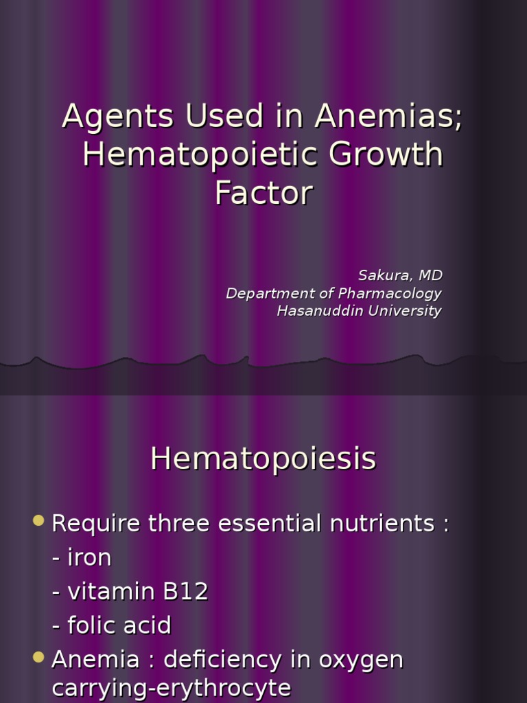 Agents Used in Anemias PDF Vitamin B12 Anemia
