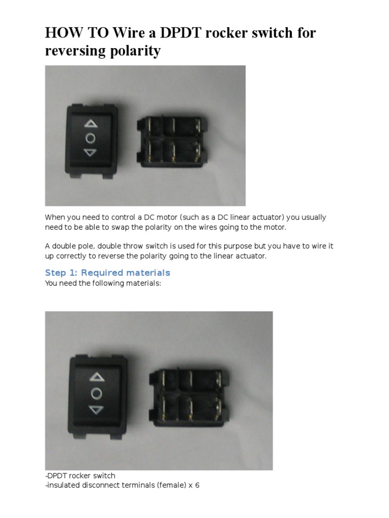 DPDT Switch Wiring for Reverse Polarity | PDF | Switch | Components