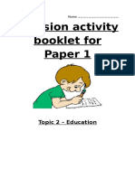 Revision Activity Booklet for Education