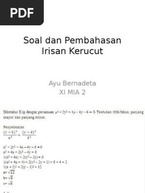 Contoh Soal Irisan Kerucut Hiperbola Dan Pembahasannya Contoh Soal Terbaru
