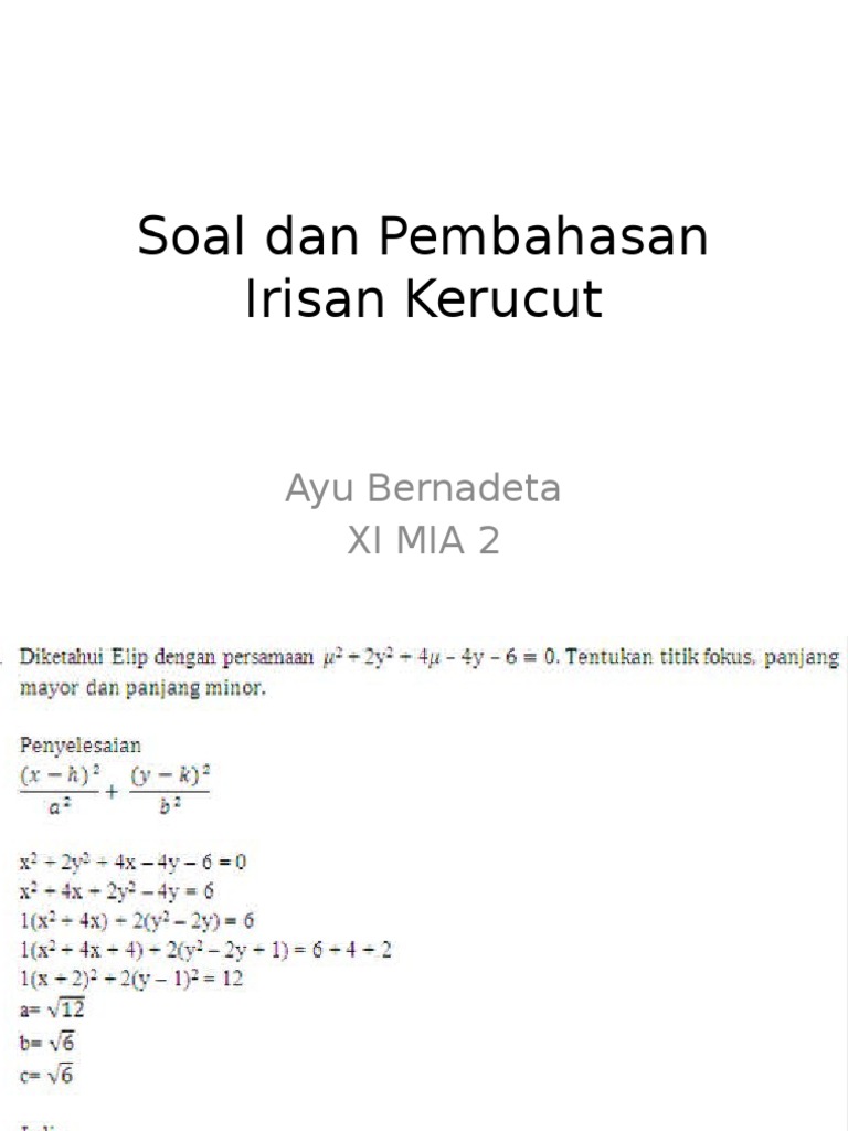 Materi Dan Contoh Soal Irisan Kerucut