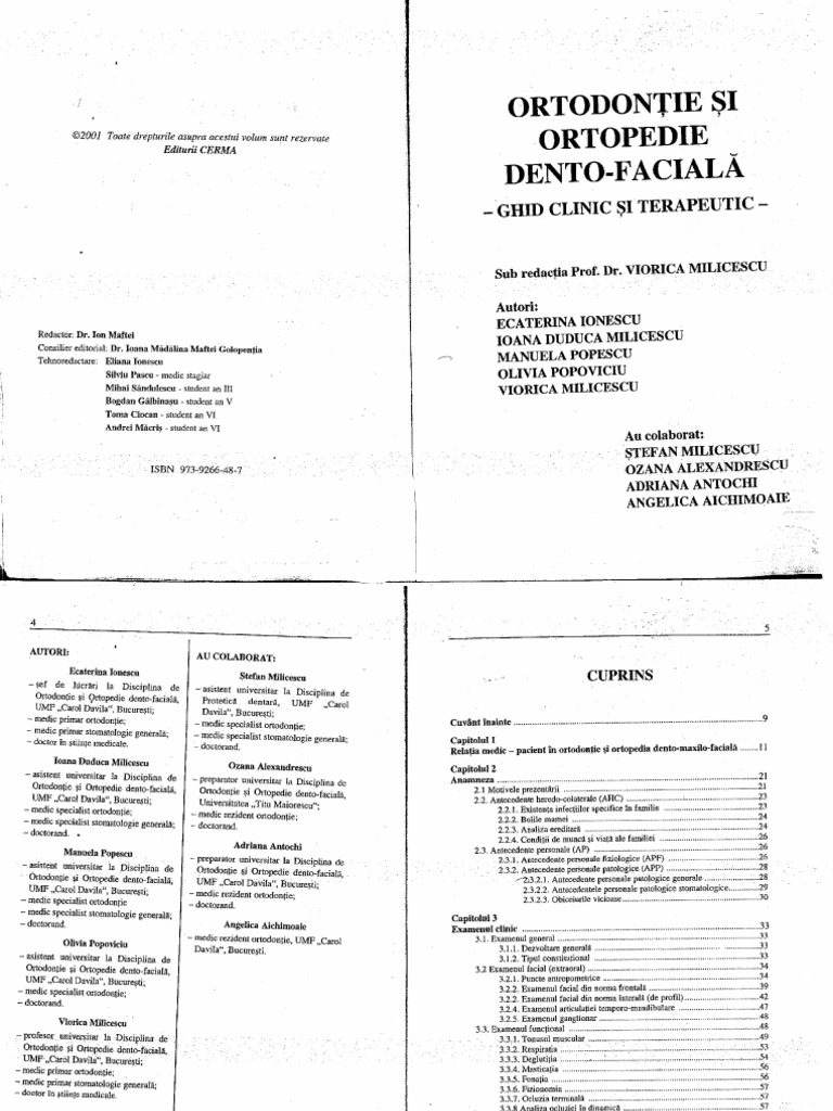 Ortodontie Si Ortopedie Dento Faciala Ghid Clinic PT An 5 PDF bilde