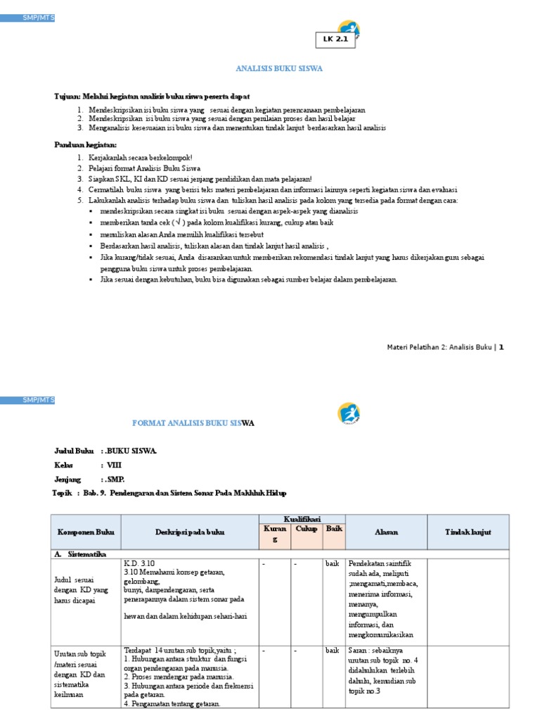 Format Analisis Buku Guru Dan Siswa Kurikulum 2013 Rasanya