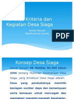 Konsep, Kriteria Dan Kegiatan Desa Siaga