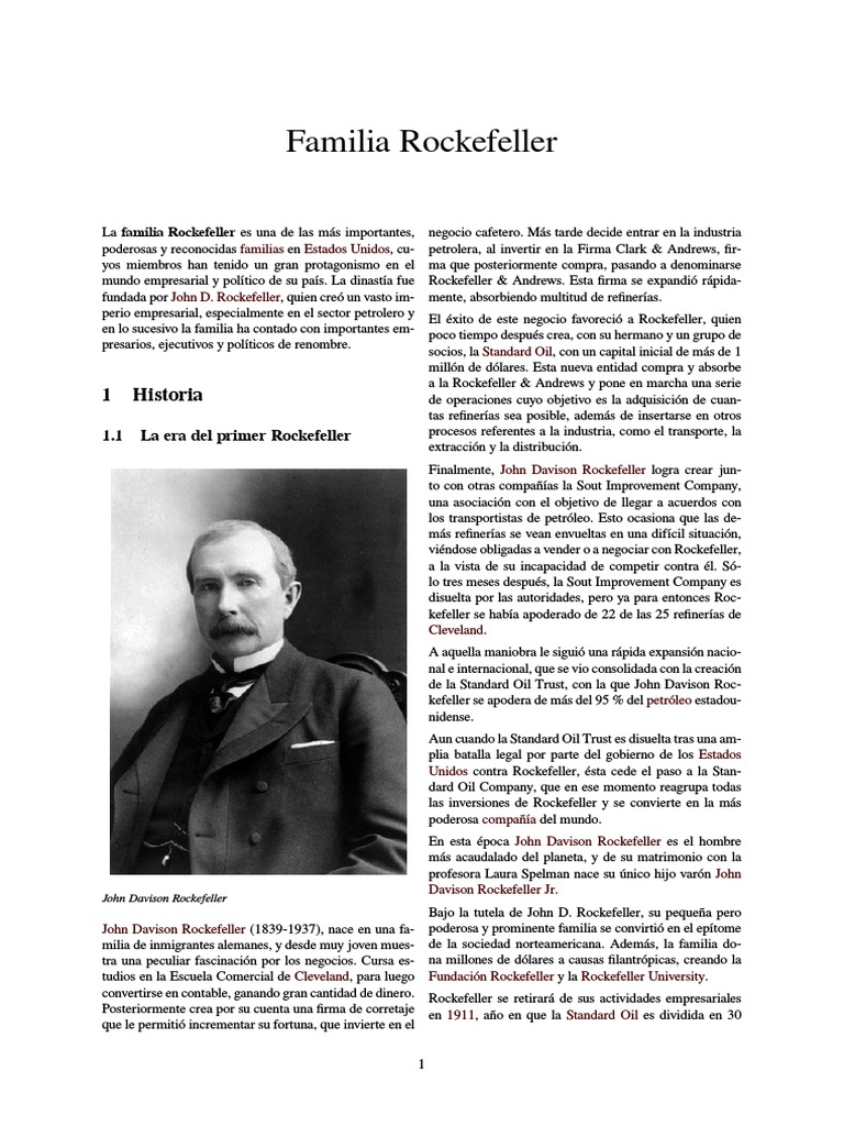 Familia Rockefeller (Historia), PDF, John D. Rockefeller