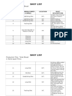 Shot List