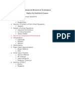 Numerical Methods Course Outline