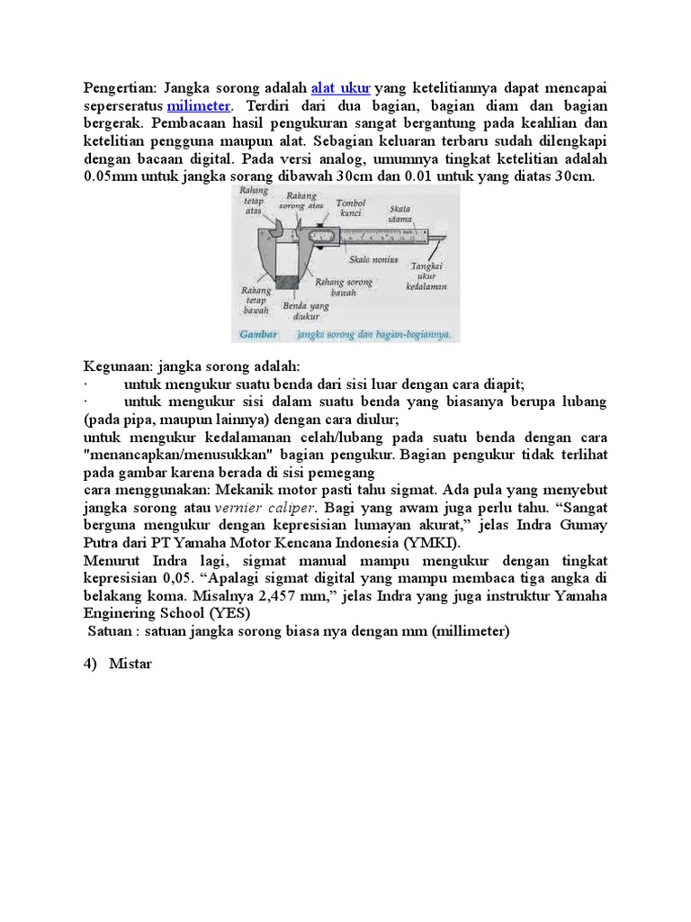 Pengertian Jangka Sorong