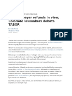 2015.02.06 – Denver Post Article by John Frank - With Taxpayer Refunds in View, Colorado Lawmakers Debate TABOR