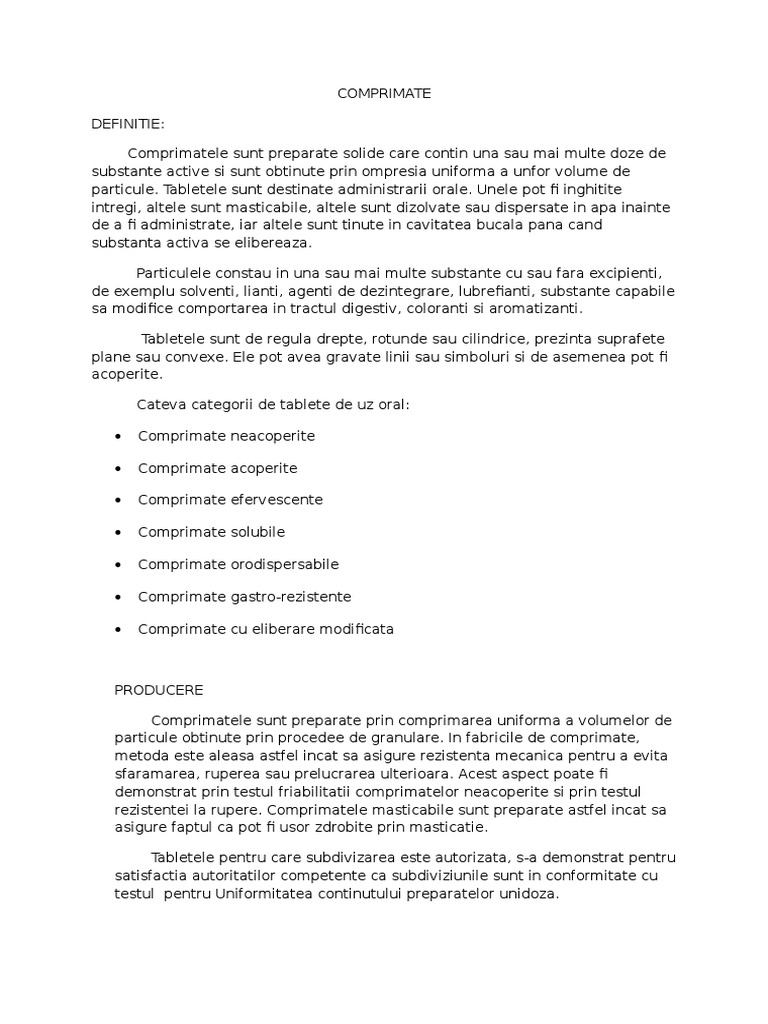 Comprimate | PDF