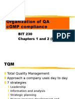 Organization of QA -GMP Compliance