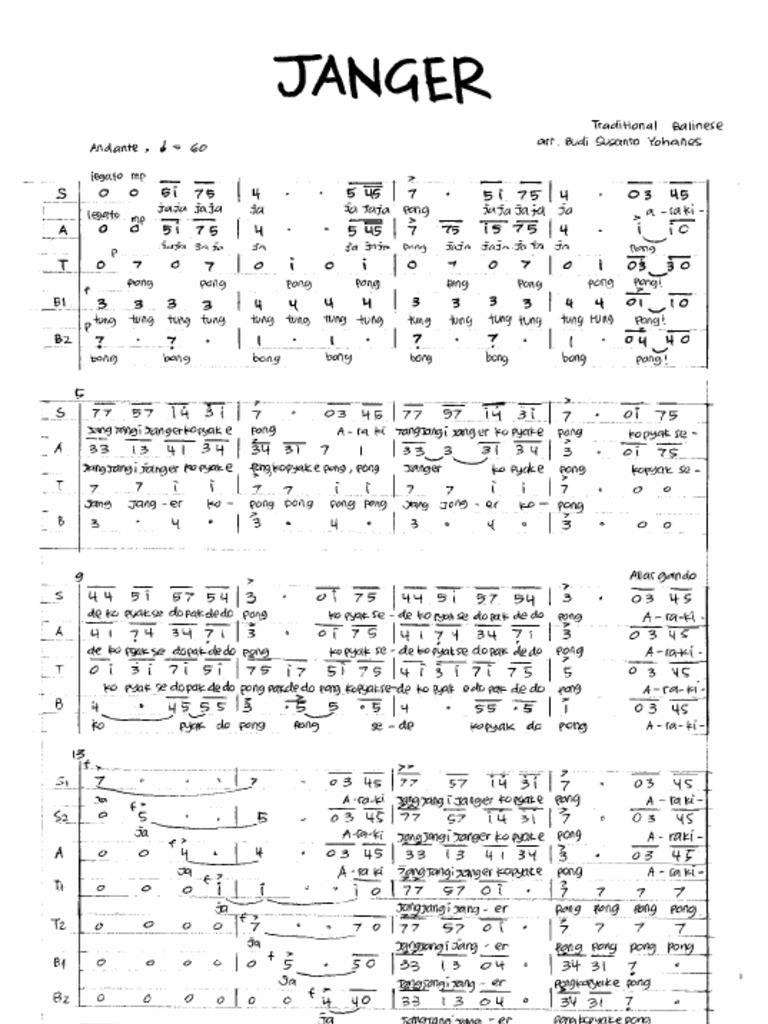 Lagu Daerah Bali Janger | PDF