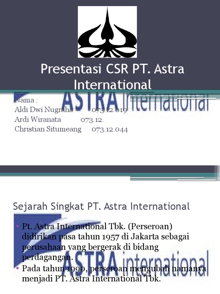 Profil dan CSR PT. Astra International | PDF