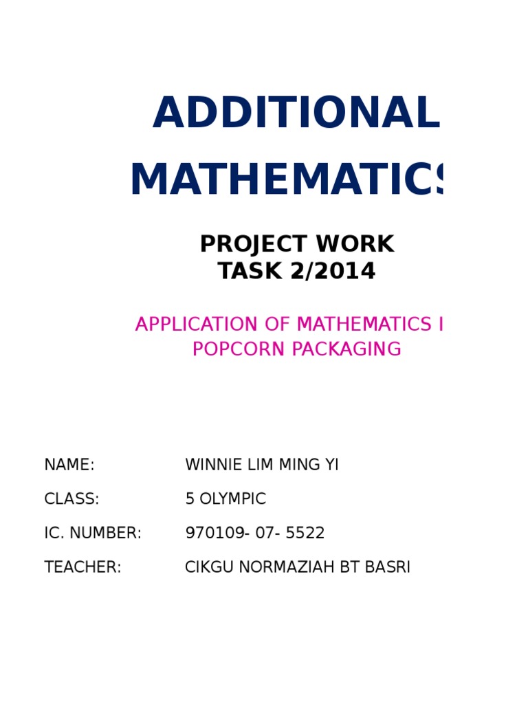 Add Maths Project Popcorn 2015 | Popcorn | Volume