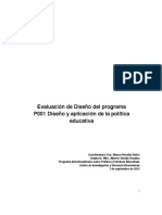 Evaluación de Diseño Del Programa P001 Diseño y Aplicación de La Política Educativa