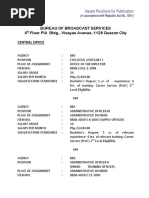 Download PBS-BBS Vacant Positions - January 2016 by Philippine Broadcasting Service SN294634754 doc pdf